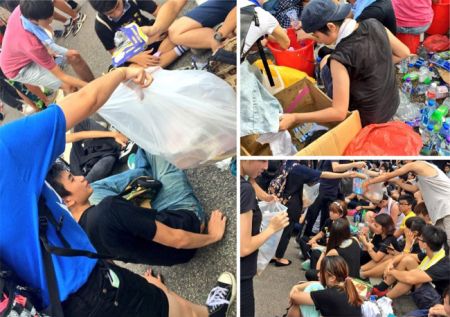 (miniature) Hong Kong : les manifestants de la Révolution des parapluies particulièrement propres et "sages"
