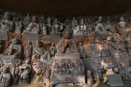 (miniature) Photo des statues en pierre de la dynastie des Song du Nord (960-1127) dans le district d'Anyue