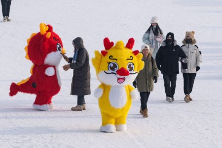 (miniature) Des gens visitent le Monde de glace et de neige de Harbin