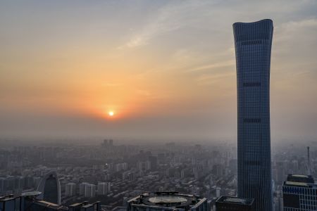 (miniature) Le soleil se lève à Beijing