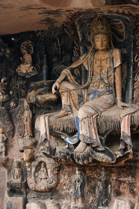 (miniature) Photo d'une statue en pierre de la dynastie des Song du Nord (960-1127) dans le district d'Anyue