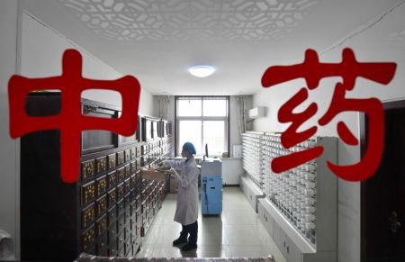 (miniature) Une pharmacienne dispense des médicaments traditionnels chinois dans un centre de santé du bourg de Huanggezhuang de l'arrondissement de Fengnan