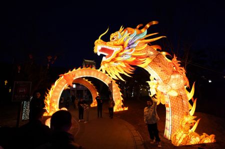 (miniature) Des gens visitent un spectacle de lanternes dans le site pittoresque de l'ancien district de Taiyuan