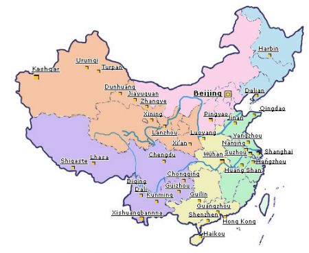 (miniature) carte des villes de Chine