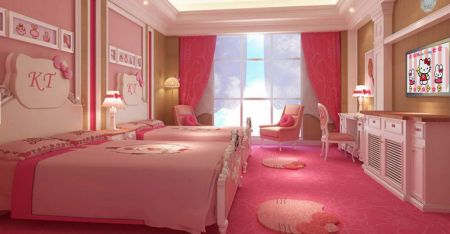 (miniature) chambre d'hôtel Hello Kitty