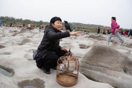 (miniature) Des gens visitent un site géologique près de la section de la rivière Fujiang du village de Zhonghe