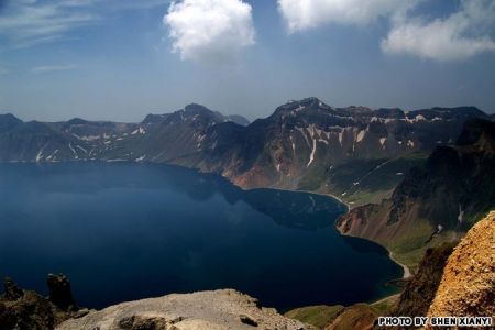 (miniature) lac du Paradis et mont Changbai